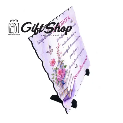 Draga doamna diriginta, placheta cu mesaj